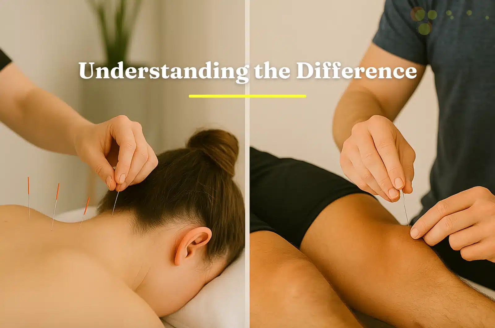Comparison of acupuncture on back and dry needling on knee.